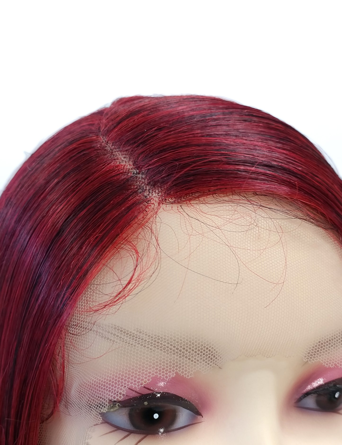 HD Lace Front Side Part Long Straight Red Heat Resistant Wig 40 Inch [Rayven-JewelRed]